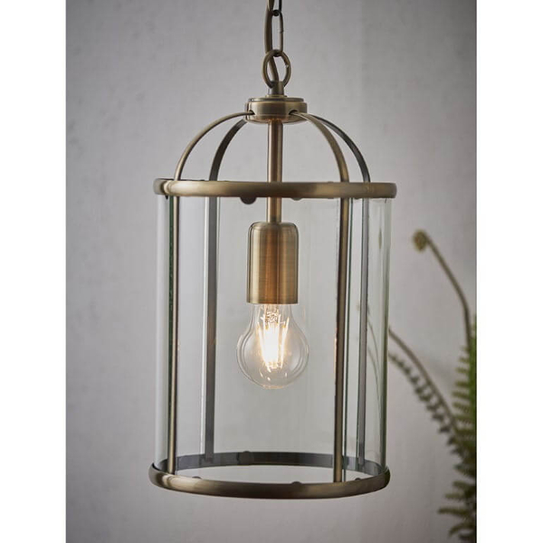 Klasyczna lampa wisząca Lambeth 69454 Endon łańcuch kopuła mosiądz