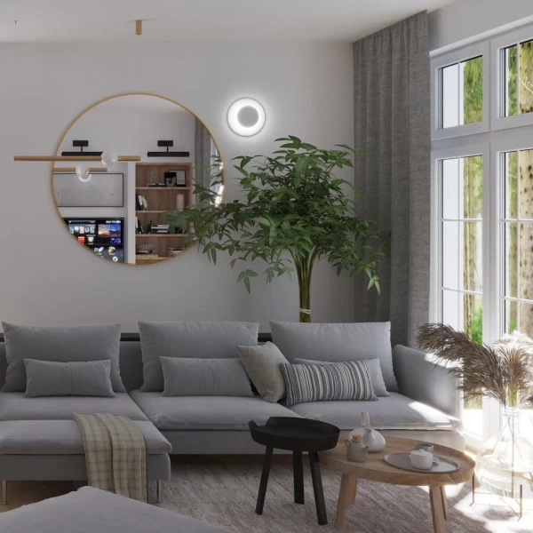 Okrągła lampa ścienna Pills ST-8371 L Step LED 18W 3000K do sypialni biała