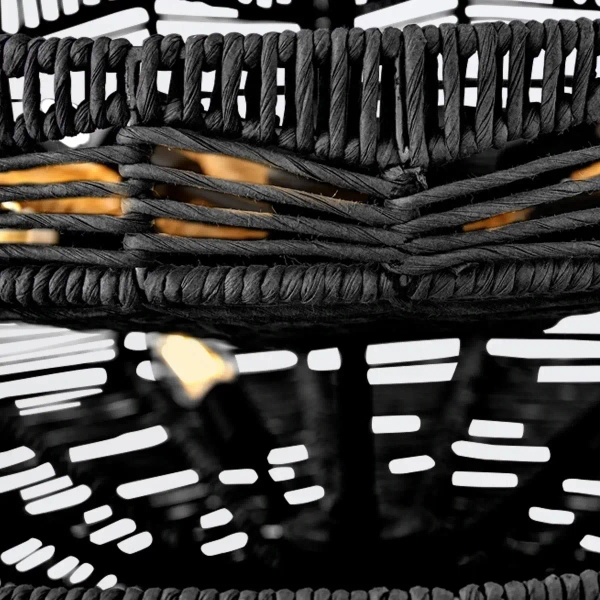 Rattanowa lampa wisząca Ophelia QN-OPHELIA-13P-BK-BK ażurowa czarna