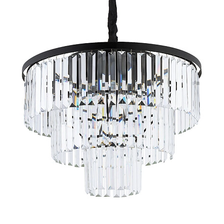 Lampa wisząca Cristal 7616 kryształy zwis przezroczysty czarny