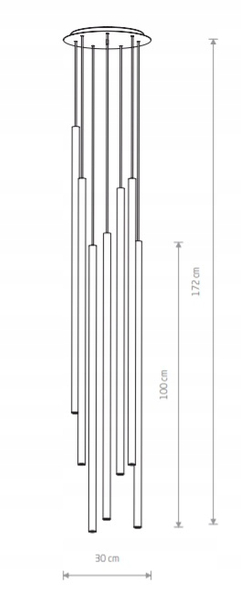 Lampa wisząca LASER 7667 Nowodvorski metalowa kaskada do salonu czarna