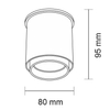 Tuba LAMPA sufitowa IGA 7014 Shilo natynkowy downlight spot metalowy biały