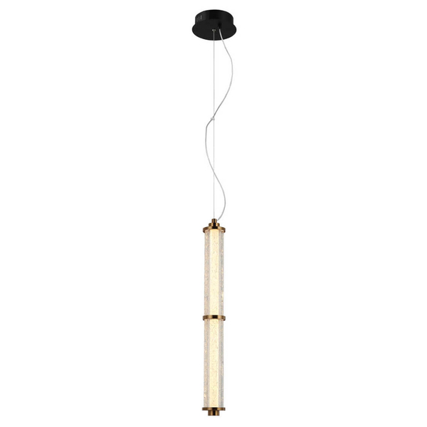 Podłużna lampa wisząca Sanpo PND-26384-2V-GD-CL LED 6W 3000K przezroczysta