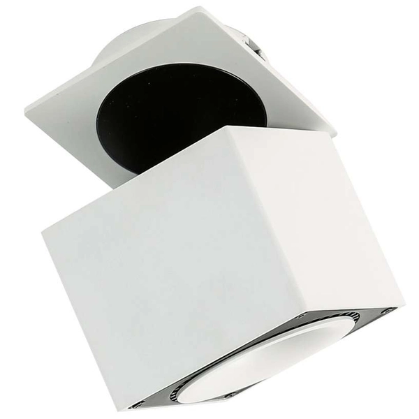 LAMPA sufitowa SEVILLA SQUARE RECESSED SL7562/28W 4000K WH+BL Italux metalowa OPRAWA LED 28W kostka spot biały czarny