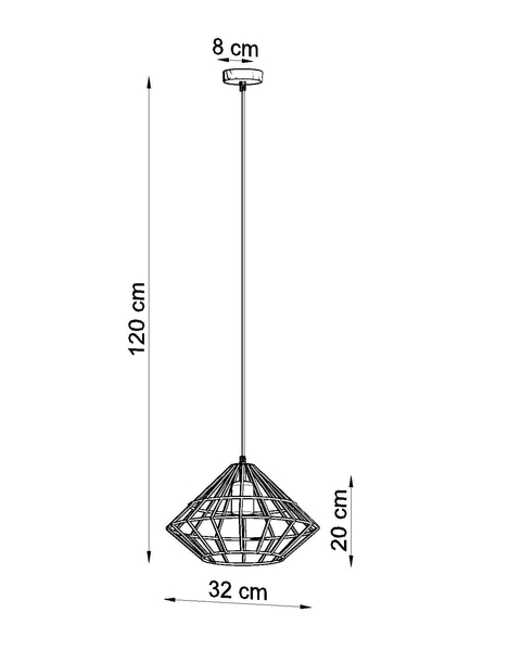 Druciana LAMPA wisząca SL.0293 industrialna OPRAWA zwis druciak metalowy biały