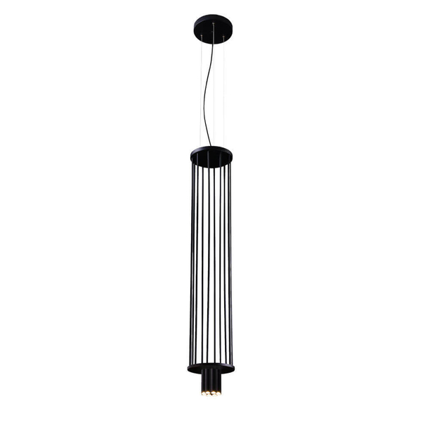 Wisząca lampa nad stół IHI 9007 Dohar tuba metalowa czarna mosiądz