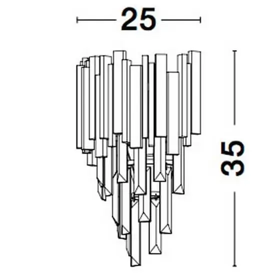 Ścienna lampa szklana Campana LE42287 kinkiet z kryształkami złoty outlet
