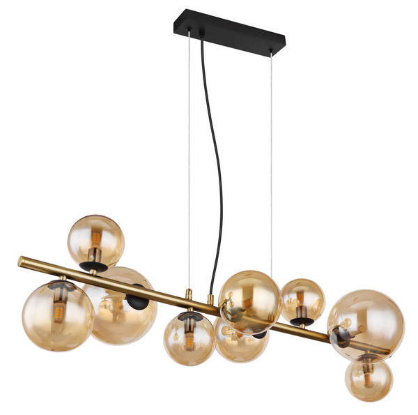 Wisząca lampa Riha 56135-9H LED 3,5W 3000K bańki czarne bursztynowe