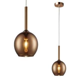 Kulista lampa wisząca MONIC MD1629-1 Copper szklana miedziana lustrzana