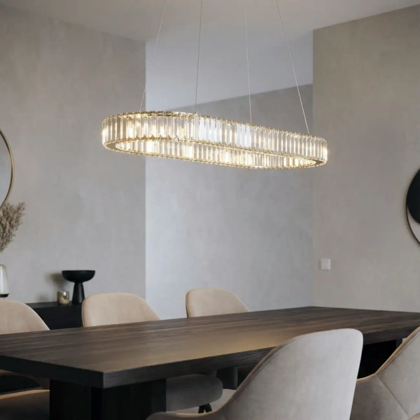 Lampa wisząca glamour 2-punktowy nad stół SPARK LED 71W 3000-6000K AZ6711 złoty aluminium