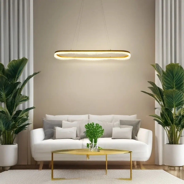 Ringowa lampa wisząca Preciosa ML1868 LED 45W 4000K obręcz do salonu złoty