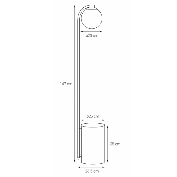 Dekoracyjna lampa podłogowa Botanica Wood 41120119 Kaspa kula biała czarna