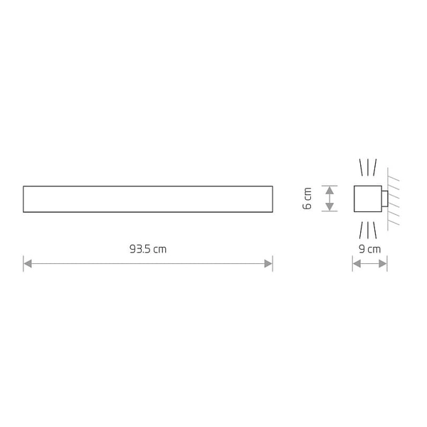 Podłużna lampa ścienna Soft Wall 7548 Nowodvorski belka metalowa biała