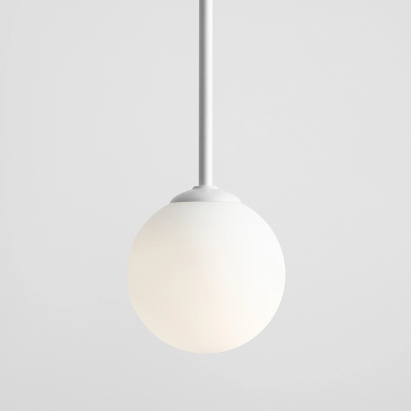 Wisząca lampa biała Bosso 1087L Aldex salonowy zwis balls na listwie