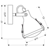 Industrialna lampa kinkiet CRODO 91-71101 reflektorek regulowany szary