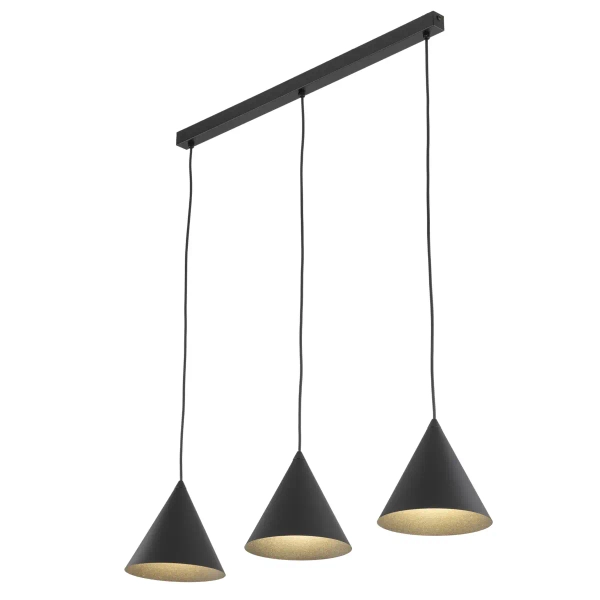 Potrójna lampa wisząca CONO 10068 trójkątna czarny
