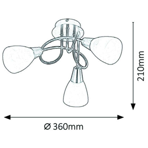 Plafon LAMPA sufitowa JENNA 5533 Rabalux metalowa OPRAWA klosz szklany spirala pętelka brąz antyczny biała