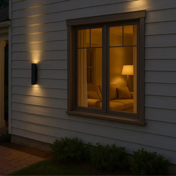 Elewacyjny kinkiet Dual light KZDUAL prostokątny czarny