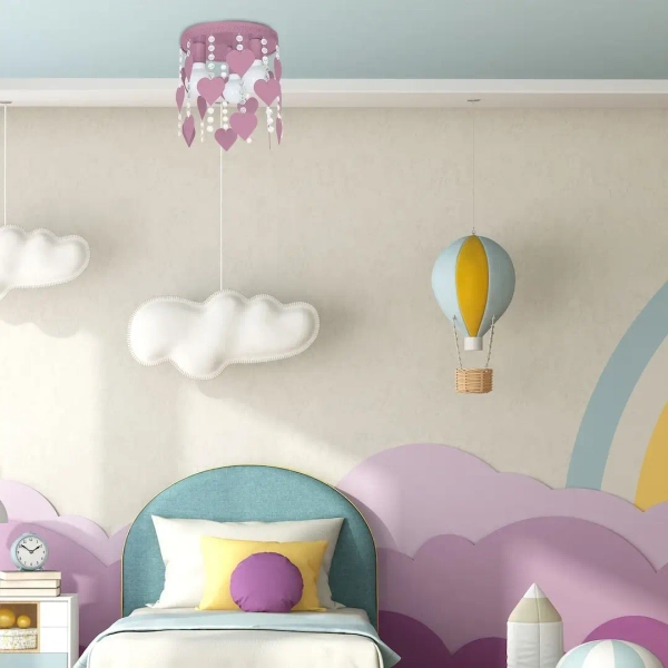 Dziecięca lampa sufitowa CORAZON MLP1149 Milagro z kryształkami jasnoróżowe