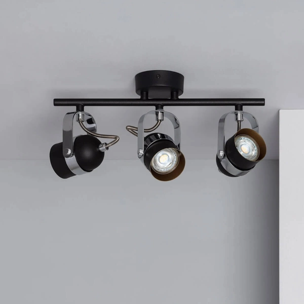 Regulowana lampa sufitowa Retro ABR-RRH-C-3XGU10 Abruzzo czarny srebrny