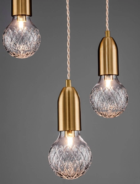 Nowoczesna lampa wisząca Bani kaskada z kryształkami złota