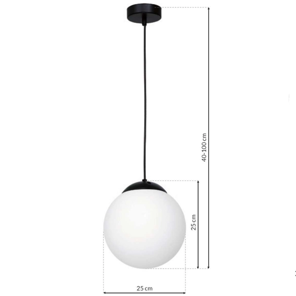 LAMPA wisząca LIMA MLP6522 Milagro loftowa OPRAWA szklany ZWIS kula ball biała