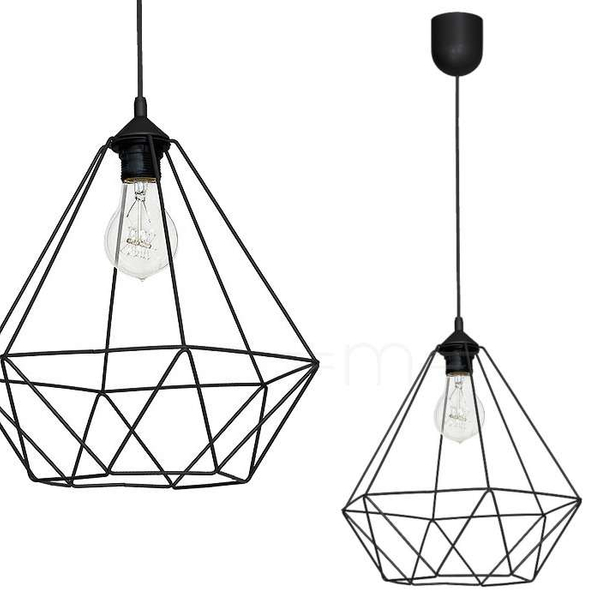Druciana LAMPA wisząca BASKET 7214 Milagro metalowa OPRAWA zwis klatka loft czarna
