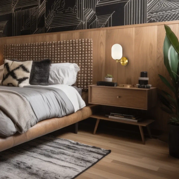 Ścienna szklana lampa ALIAS GOLD ML0319 do kuchni matowe złoto