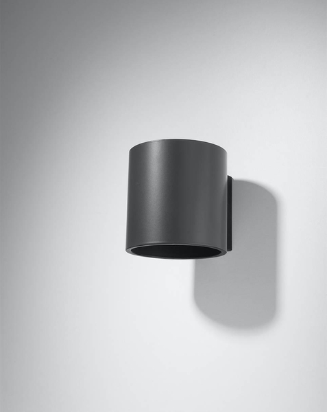 Kinkiet LAMPA ścienna SL.0566 okrągła OPRAWA metalowa tuba grafitowa OUTLET