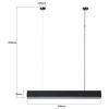 Wisząca lampa Mira LP-1201/1P M BK Smart LED 32W 3000-6000K czarna