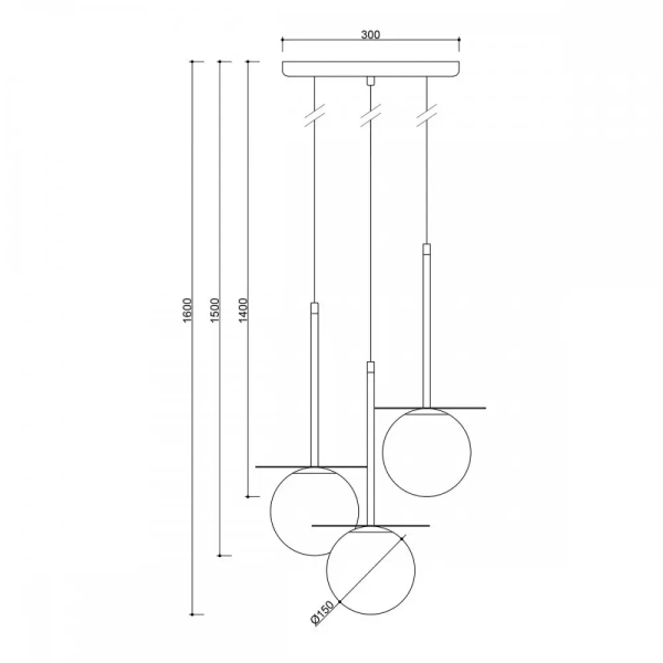 Potrójna zwisająca lampa Borra BRB322P3 do salonu regulowany czarny biały
