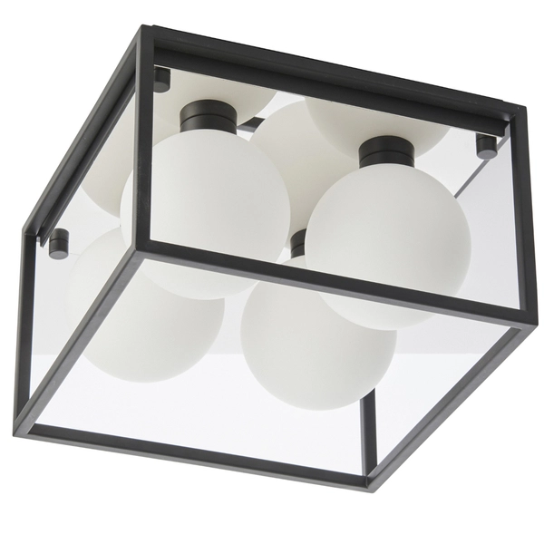 Nasufitowa lampa cube L&-195050 Light& kule szklane IP44 czarna