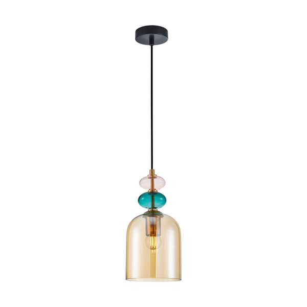 Lampa wisząca szklana Busco PND-30263-1B-BRO-AMB bursztynowy złoty kolorowy