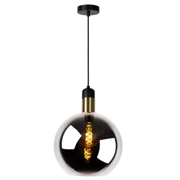 Szklana wisząca lampa Julius 34438/28/65 Lucide loftowa czarna złota