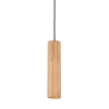 Podłużna wisząca lampa 22214 cylindryczna tuba drewniana czarna
