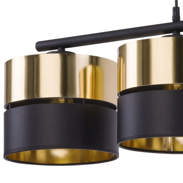 Wisząca lampa nad stół Hilton 4342 TK Lighting z abażurem czarna złota