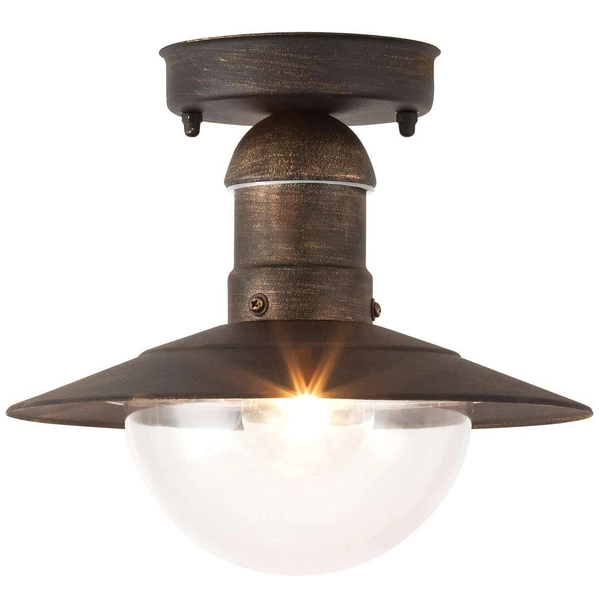 Zewnętrzna LAMPA sufitowa stropowa OSLO 8736 Rabalux industrialna OPRAWA ogrodowa outdoor IP44 antyczne złoto