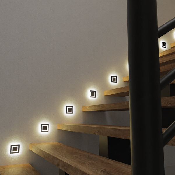 Lampa naścienna przyschodowa Evra EKS4352 LED 0,6W 3000K biały srebrny