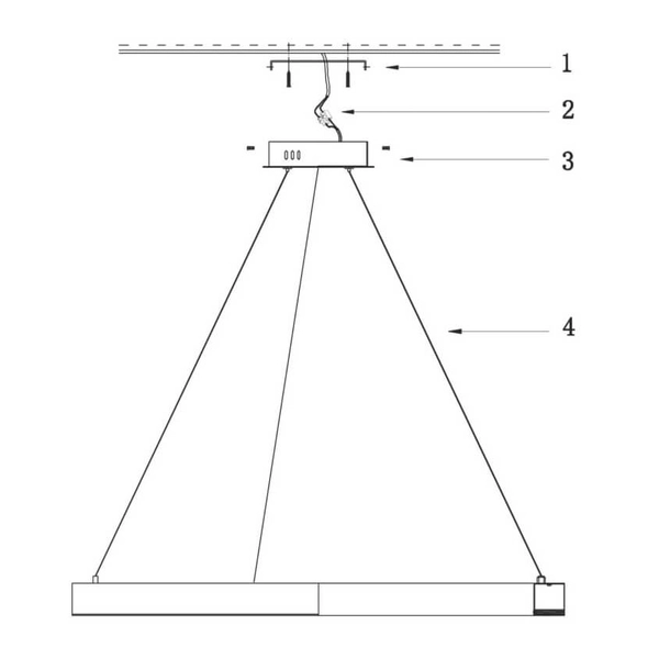 Lampa wisząca Midway LP-033/1P L GD ring LED 54W 3000K zwis złoty
