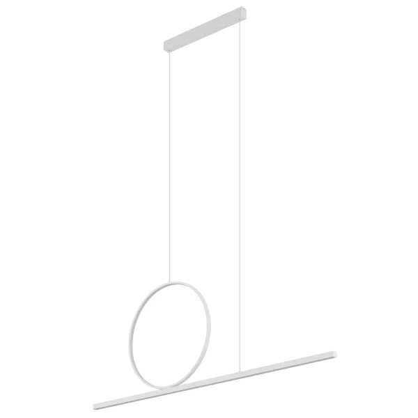 Podłużna lampa wisząca LINEO 11885 LED 39W 3000K ring biały