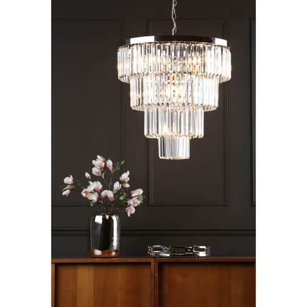 Pałacowa lampa wisząca Angel ANG0808 Dar Lighting kryształ chrom przezroczysta