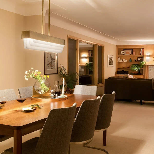 Podłużna lampa wisząca Serene KL-SERENE-LED-LP-92-NBR LED 40W 3000K mosiądz