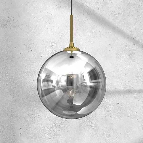 Wisząca lampa kulista Reflex MLP8414 przydymiona złota