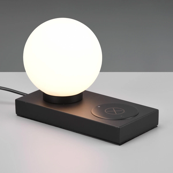 Lampka stołowa z ładowarką Chloe R59080132 RL Light bańka czarna biała