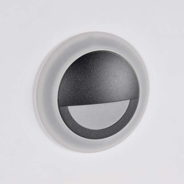 Podtynkowa LAMPA schodowa Q4 LED 313706 Polux metalowa OPRAWA okrągła LED 3W 4000K wpuszczana IP44 grafitowa