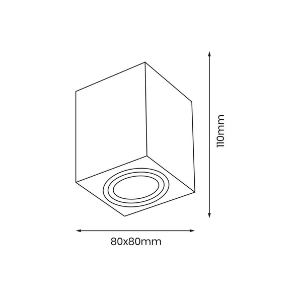 Sufitowy downlight minimalistyczny Bima kostka biała