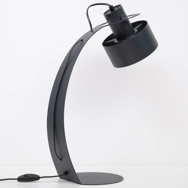 Biurkowa lampa stołowa Rif 41446 do gabinetu metalowa grafitowa