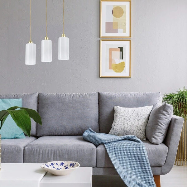 LAMPA wisząca PANTHEA 4480 Rabalux szklana OPRAWA tuby ZWIS kaskada złota biała