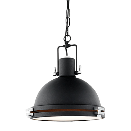 Industrialna LAMPA wisząca NAUTILIUS M 10268106 Kaspa okrągła OPRAWA na łańcuchu ZWIS metalowy czarny