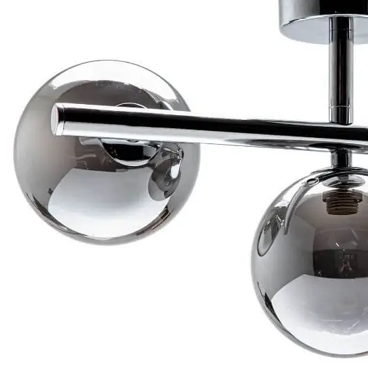 Loftowa lampa sufitowa Luna balls do salonu chrom przydymiona